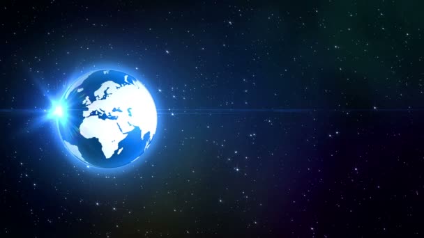 Globe en starscape afbeelding — Stockvideo