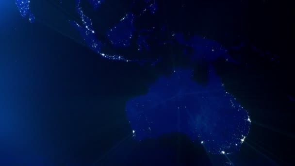 Australië en Aziatische grafisch verlicht — Stockvideo