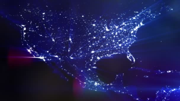 北アメリカ グラフィックをライトアップ — ストック動画