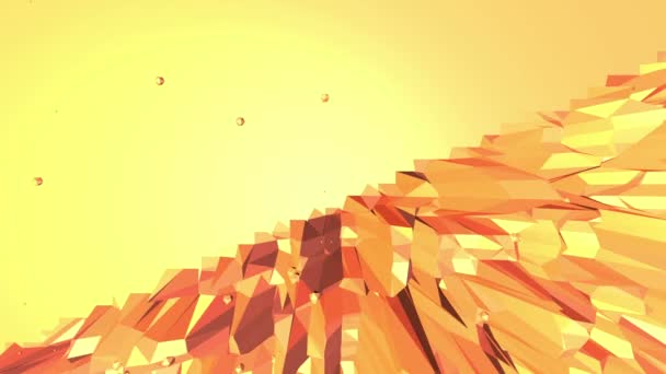 Orange low poly surface as landscape — Stock Video