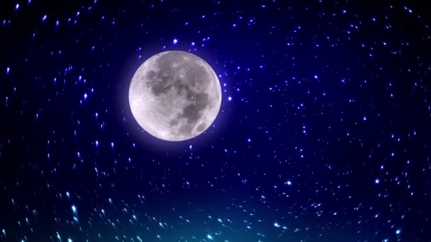 Stelle scintillanti e luna — Video Stock