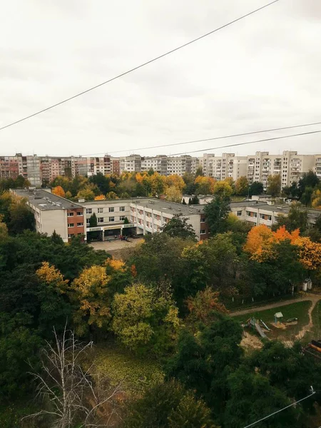 Widok Lotu Ptaka Wspólną Łazienką Dzielnicy Miasta — Zdjęcie stockowe