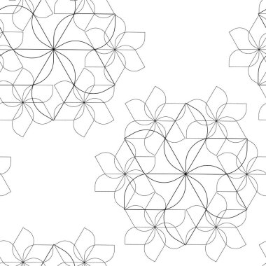 Vektör çizimi, geometrik arkaplan, şablon, beyaz arkaplanda izole edilmiş hat, yazdırma, renklendirme, çocuklar, soyut arkaplan