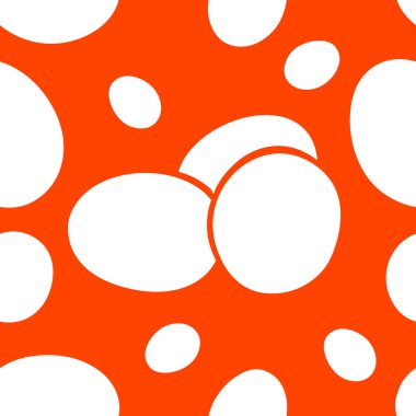 Vector drawing, pattern, whole egg, shell yolk, flat, blue background. Printing on fabric