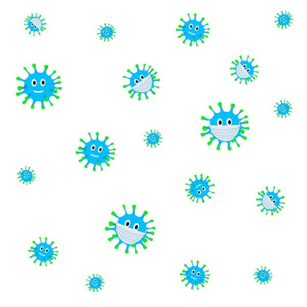 Koronavirüsün Beyaz Izole Bir Arkaplanda Düz Bir Şekilde Vektör Çizimi Stok Vektör