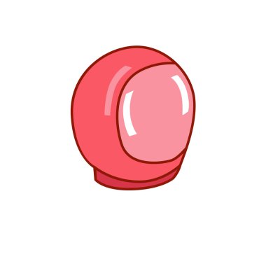 Uzay giysisinden izole edilmiş beyaz bir arkaplanda uzay yürüyüşüne kadar bir kadın uzay kaskının vektör çizimi. Biçim düz, etiket, kumaş üzerine baskı.