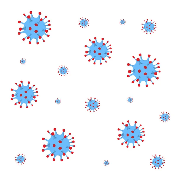 Vektor Hintergrundzeichnung Muster Mit Dem Bild Eines Coronavirus Cartoon Flachbild — Stockvektor