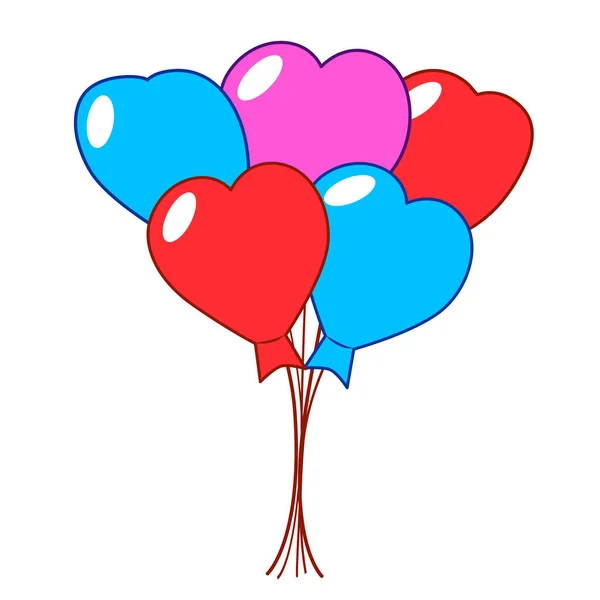 Buquê Desenhos Vetoriais Balões Estilo Chato Desenho Animado Fundo Isolado —  Vetores de Stock