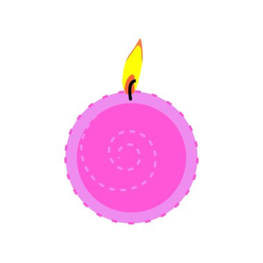 Beyaz izole bir arkaplanda yanan mum dizisi. Tatiller, doğum günleri, kartlar, dekorasyonlar için..