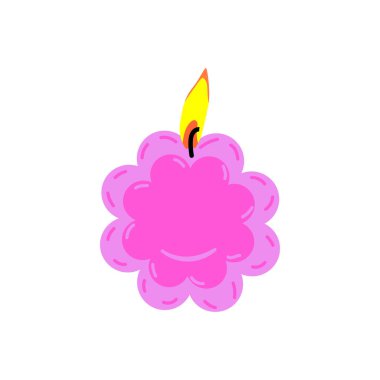 Beyaz izole bir arkaplanda yanan mum dizisi. Tatiller, doğum günleri, kartlar, dekorasyonlar için..