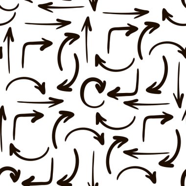 El yapımı siyah okların kusursuz çizimleri, beyaz izole edilmiş arkaplanda karalama sembolü siyah yönler.