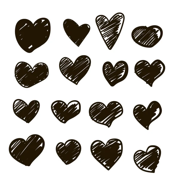 Beyaz Izole Arkaplan Üzerinde Yapımı Kalplerin Vektör Çizimleri Düz Vektör Grafikler