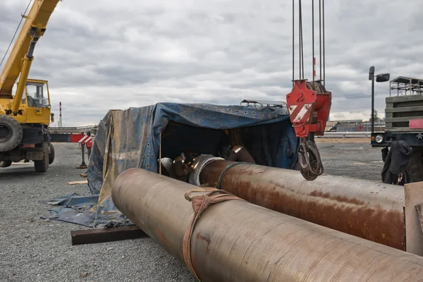 Implementation and organization of welding works on pipelines — Stock fotografie