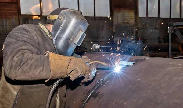 Repair of parts of the apparatus for manual arc welding — Stock Photo, Image