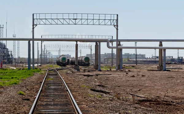 Tank chemicals are on the railway tracks — Stock Photo, Image