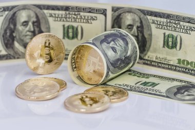 Konsept: cryptocurrencies gerçek parayla, turni değişimi