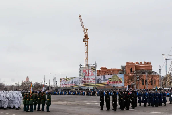 Parade on main city square in honor of the 75 anniversary of the — Stock Photo, Image