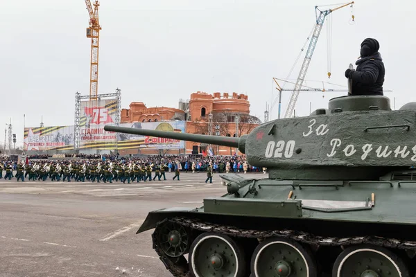 Desfile de equipamiento militar en Volgogrado — Foto de Stock