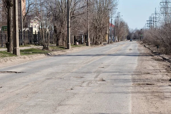 Terrible carretera de asfalto de calidad — Foto de Stock