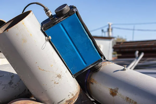 Control of welded seams of elements and details of pipelines by — Stock Photo, Image