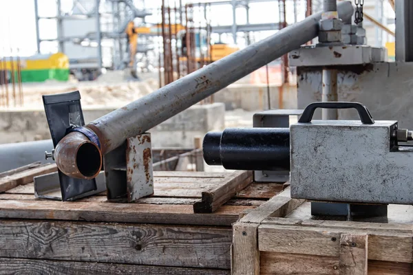 Contrôle Par Rayons Des Joints Soudés Des Éléments Canalisation Sur — Photo