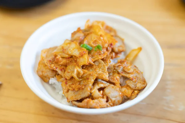 Stir Fried Pork with Chilli and Rice. — Stock Photo, Image