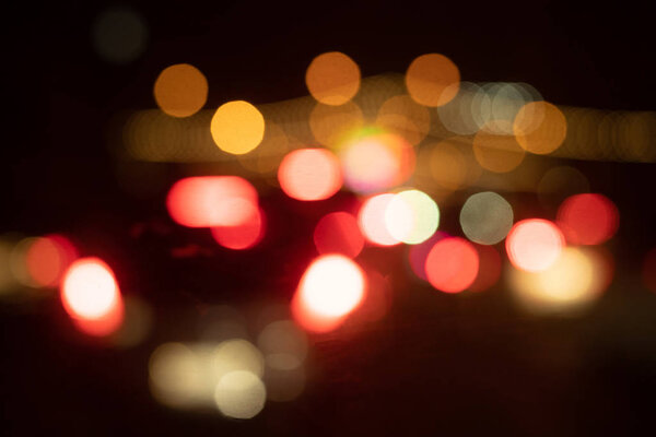 Abstract image of city lights in the night.