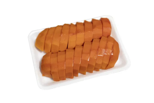 Papaya en un plato de plástico . —  Fotos de Stock
