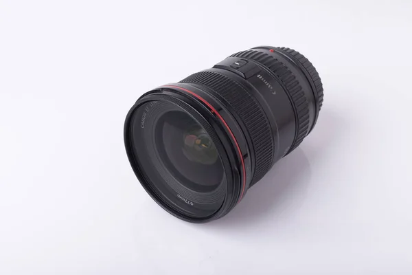 Closeup Canon Zoom Lens  Isolated on White Background Stock Picture