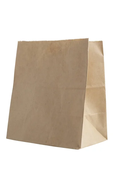 Brown Paper Bag Isolate White Background — Stock Photo, Image