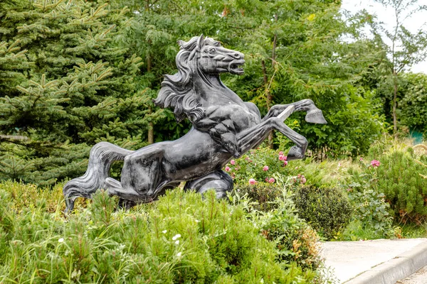 Horse sculpture. The lion park Taigan. Belohirsk. Crimea. August 2019