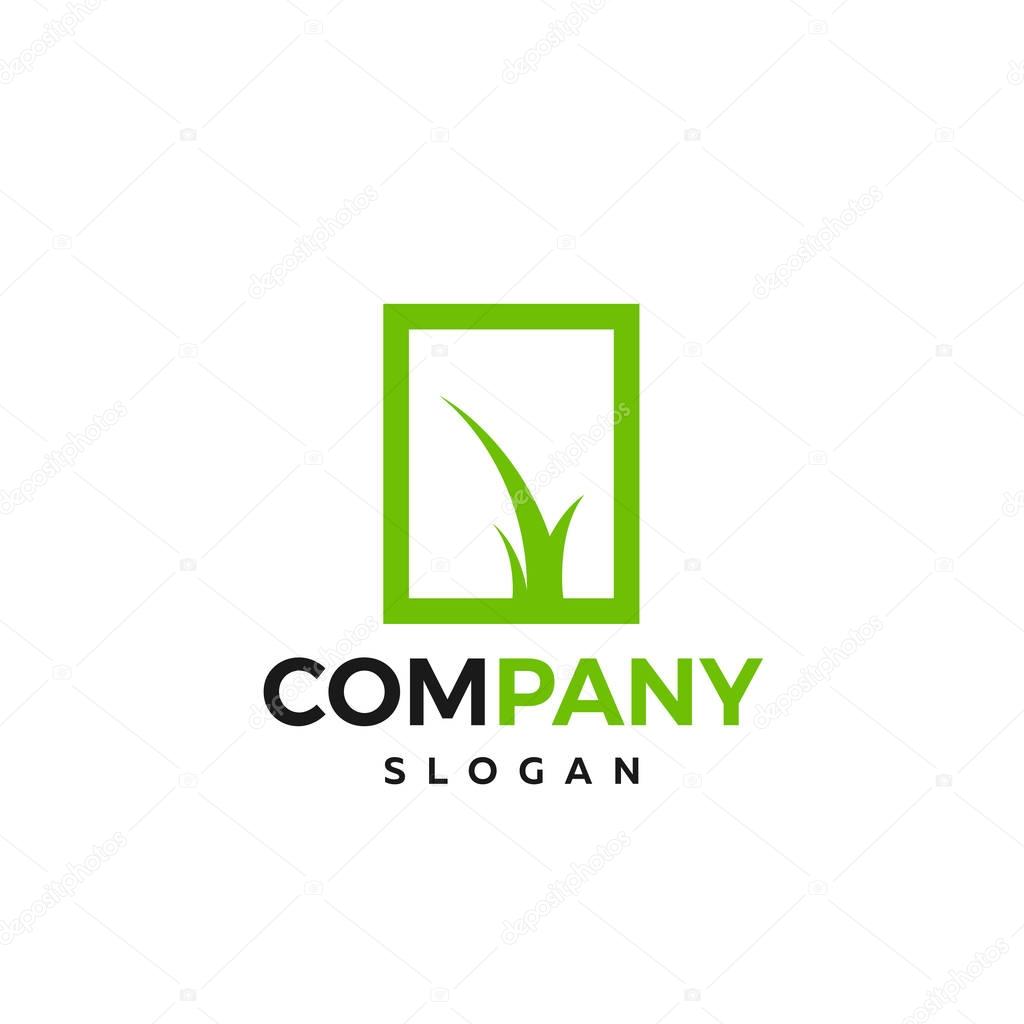 Icon for landscaping companies, a square with a grass map inside