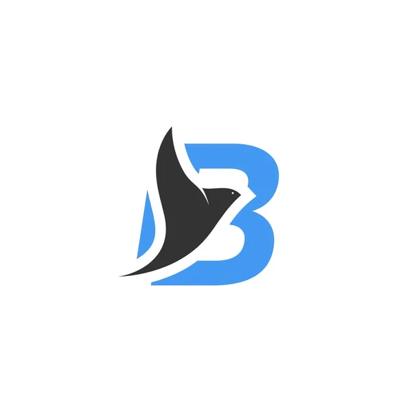 B und Vogel-Symbol — Stockvektor