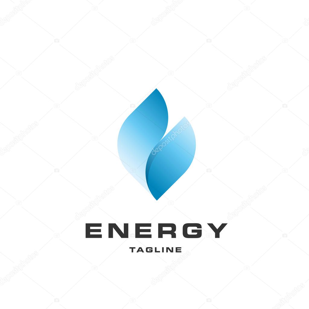 Blue flame. Energy icontype