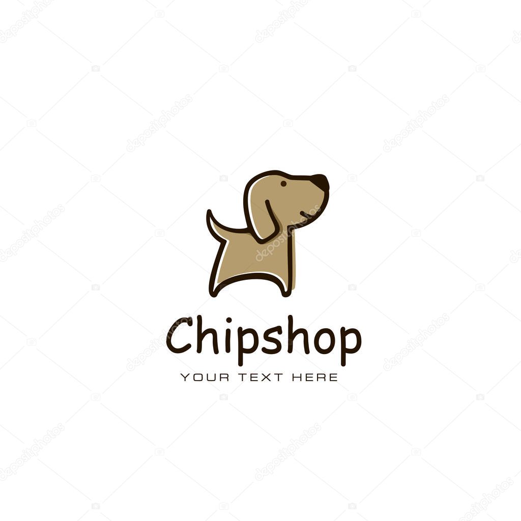 Cute dog, in soft brown shades stands on the legs.
