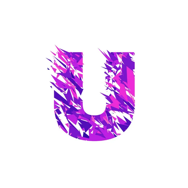 Літера U, розбита на лінзи . — стоковий вектор