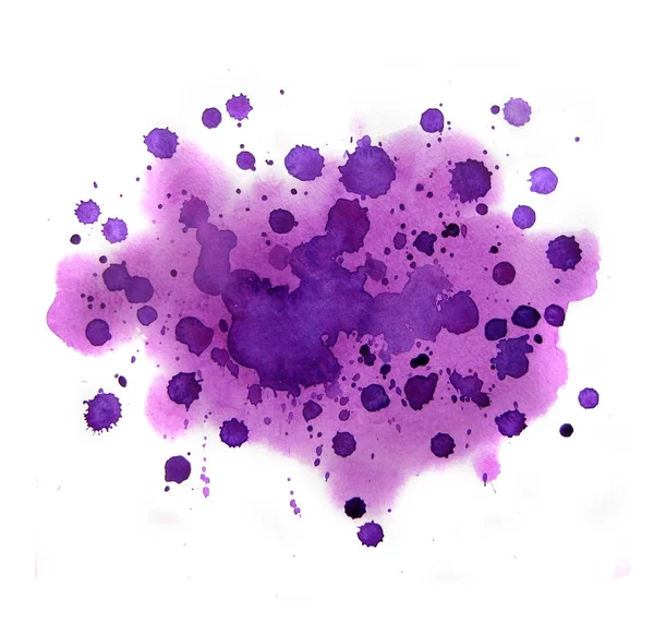 Acuarela Ultravioleta Abstracta Sobre Fondo Blanco Color Púrpura Mancha Papel —  Fotos de Stock