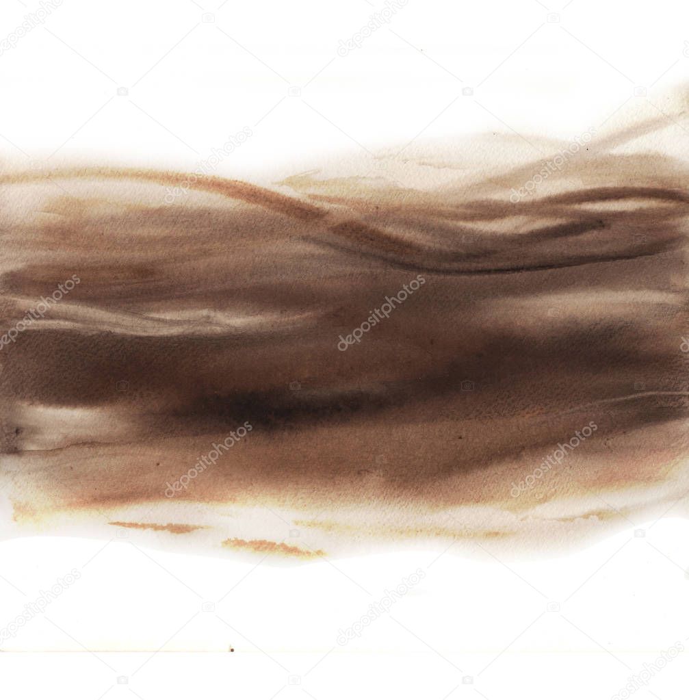 watercolor wave brown hand sketch
