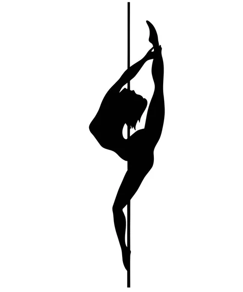 Silhouette Frauen Pole Dance bielmann — Stockvektor