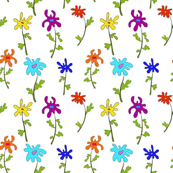 Simple flowers pattern — Stock Vector