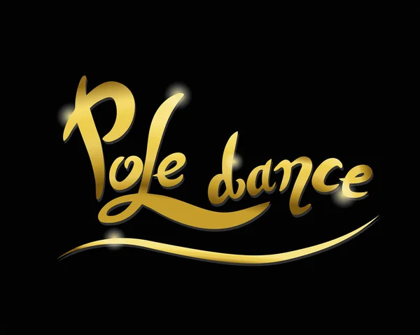 Letras doradas pole dance — Vector de stock