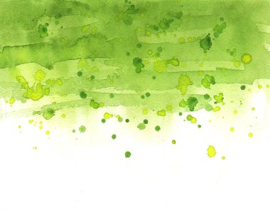 Sulu Boya absrtract degrade ve yeşil noktalar