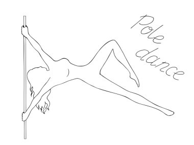 siluet kadın kutup dans siyah ve beyaz