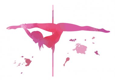 silhouette women pole dance twine clipart