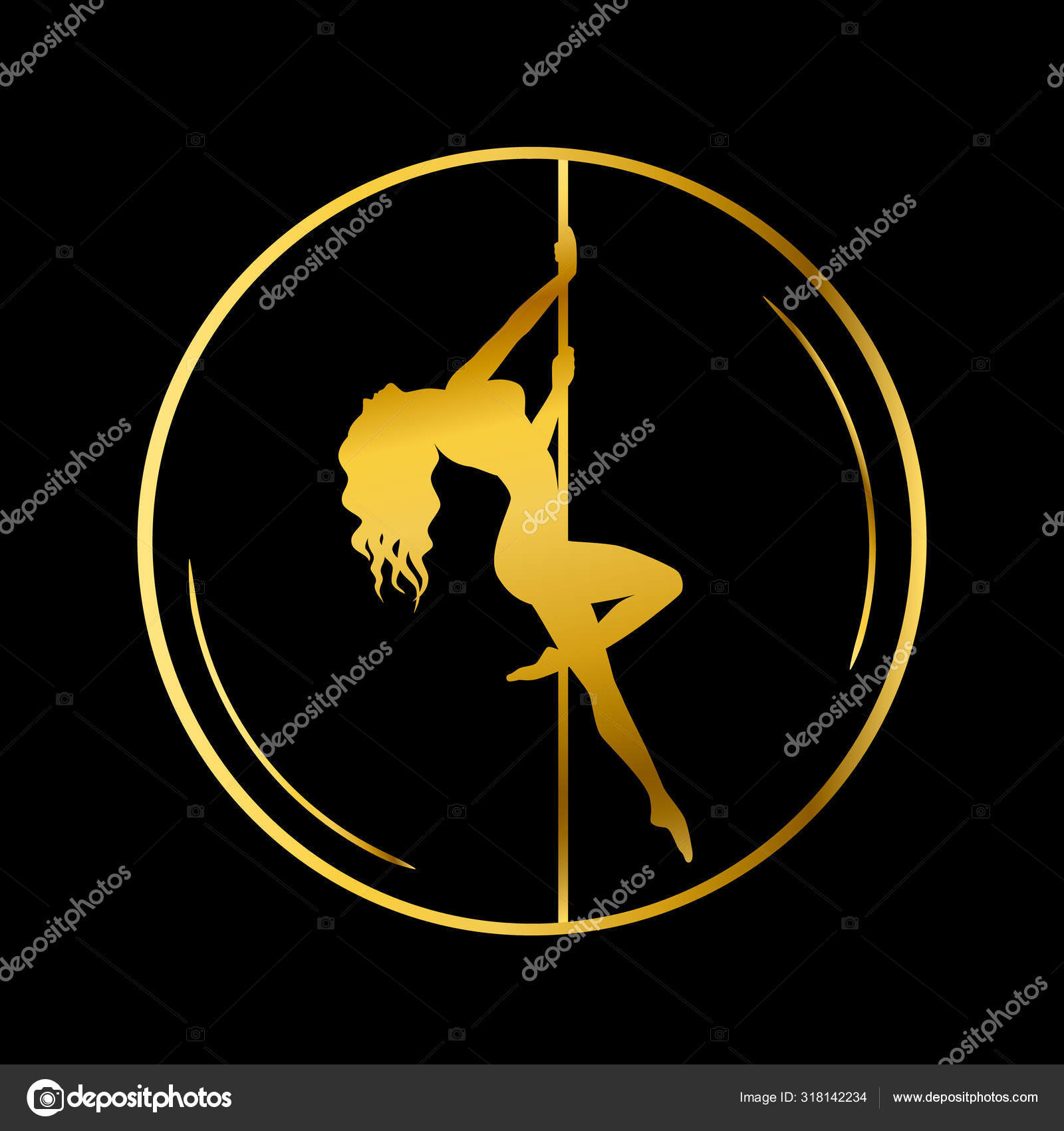 Gold logo for Dance studio, Pole dance, stripper club Stock Vector by  ©EvgeniaGaydarova 318142234