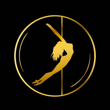 Dans stüdyosu, Pole Dance, striptizci kulübü için altın logo