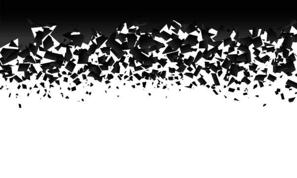 Hintergrund Explosion mit Trümmern. isolierte schwarze Abbildung — Stockvektor