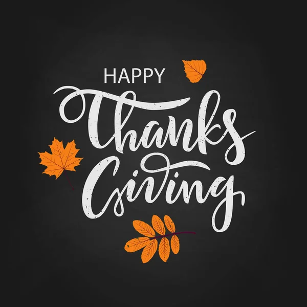 Affiche typographique Happy Thanksgiving dessinée à la main . — Image vectorielle