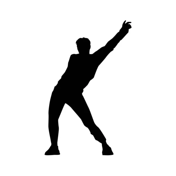 Silhouette Noire Danseur Sur Fond Blanc Danseur Street Dance Hip — Image vectorielle