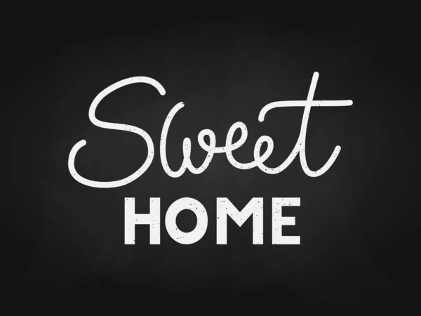 Frase Sweet Home Sfondo Nero Poster Tipografico Mano Inaugurazione Poster — Vettoriale Stock